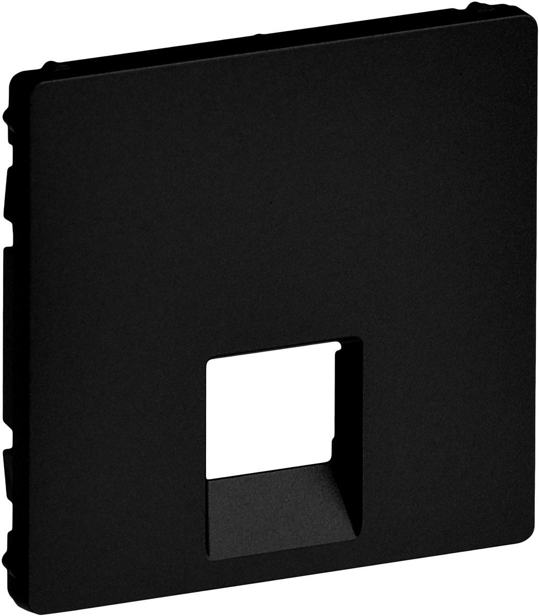 Valena Life Abdeckung 1-fach für RJ11 Telefon- oder RJ45 Datendosen Schwarz