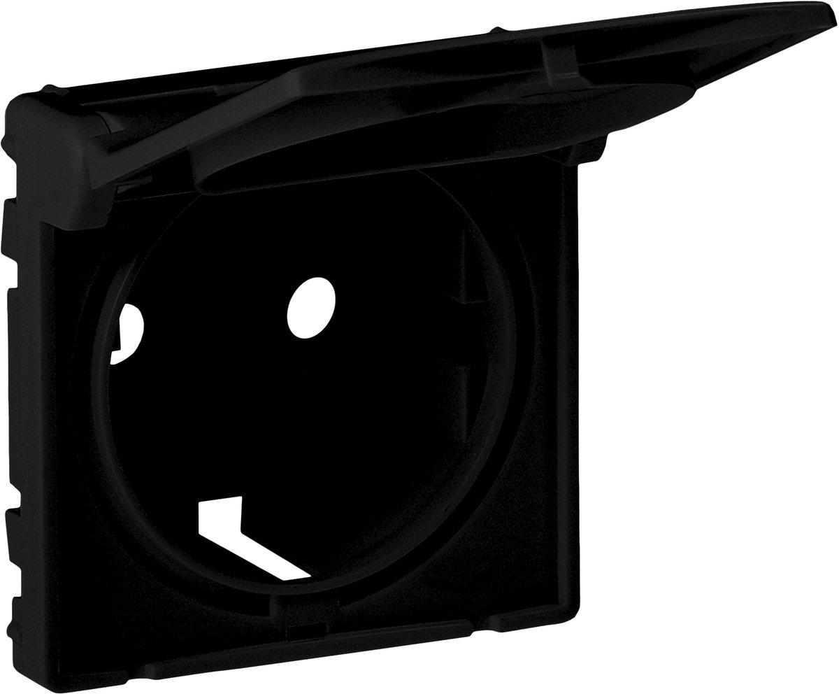 Valena Life Abdeckung für Schutzkontaktsteckdose Klappdeckel Schwarz