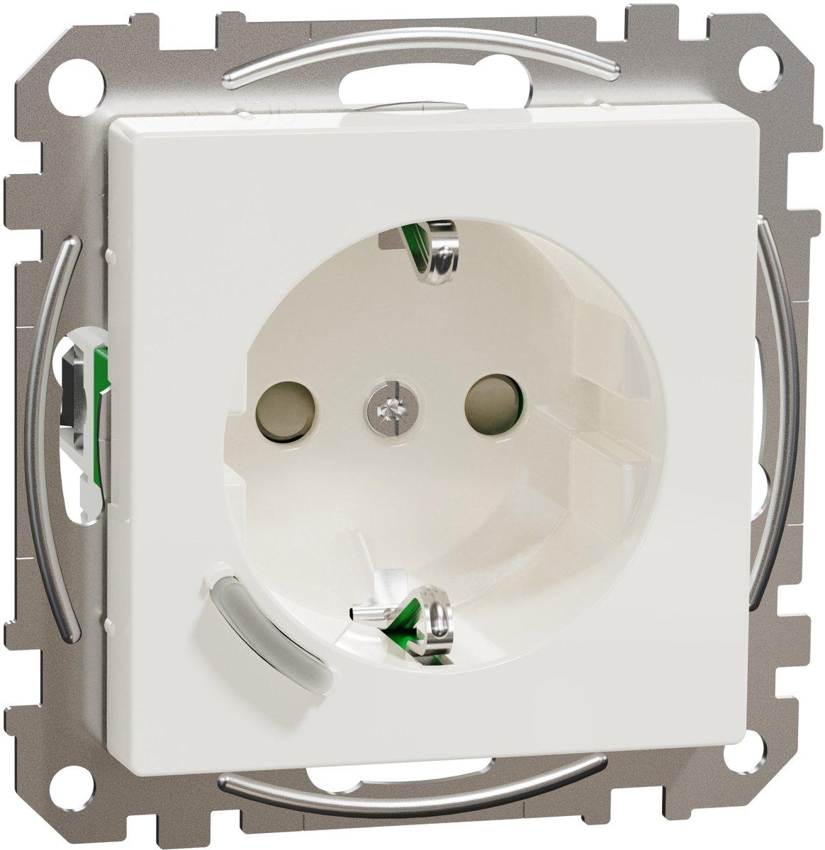 Wiser Smarte SCHUKO-Steckdose 16A System M Thermopl. brillant Polarweiß glänzend