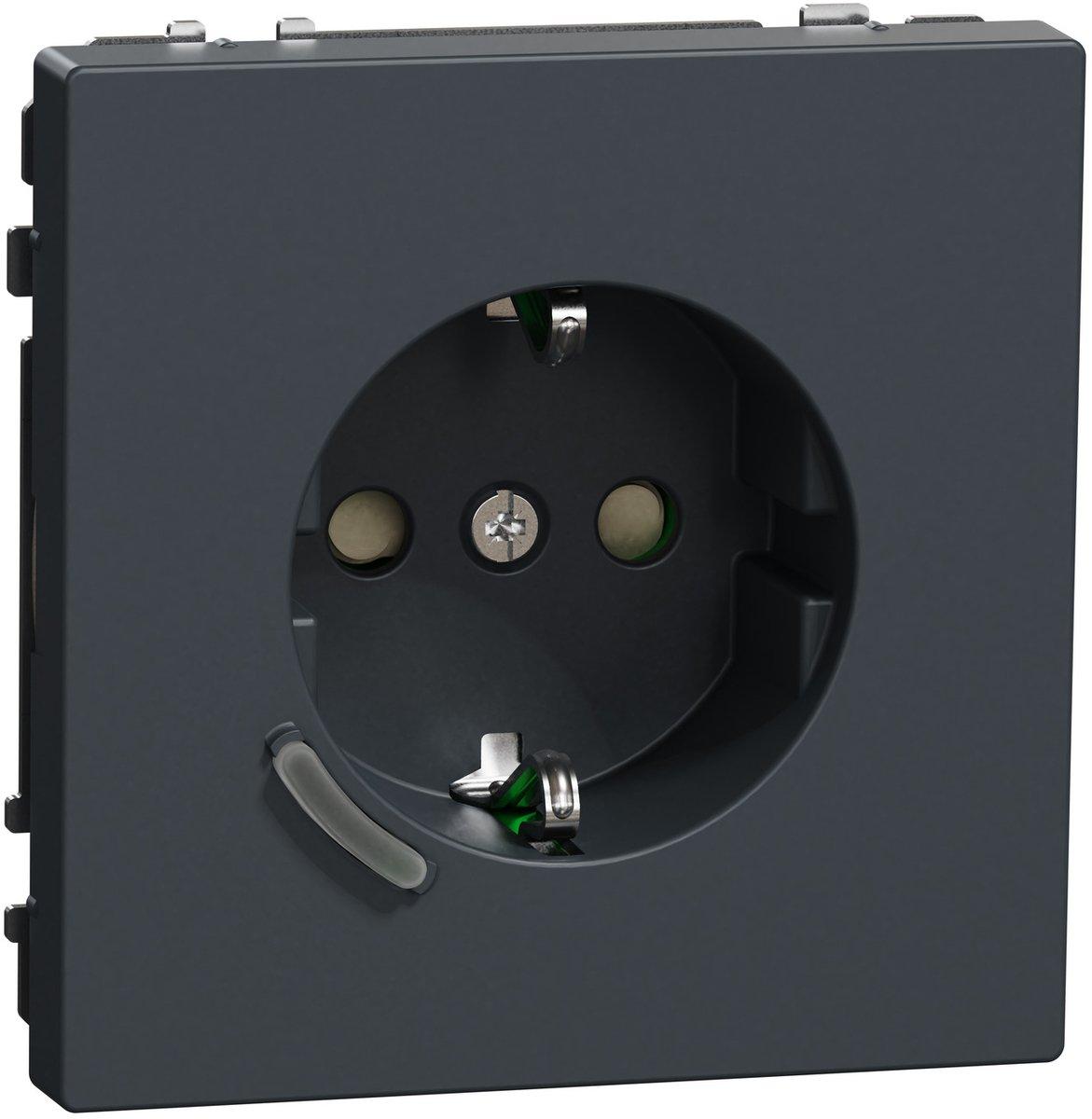 Wiser Smarte SCHUKO-Steckdose 16A System Design Thermoplast lackiert Anthrazit