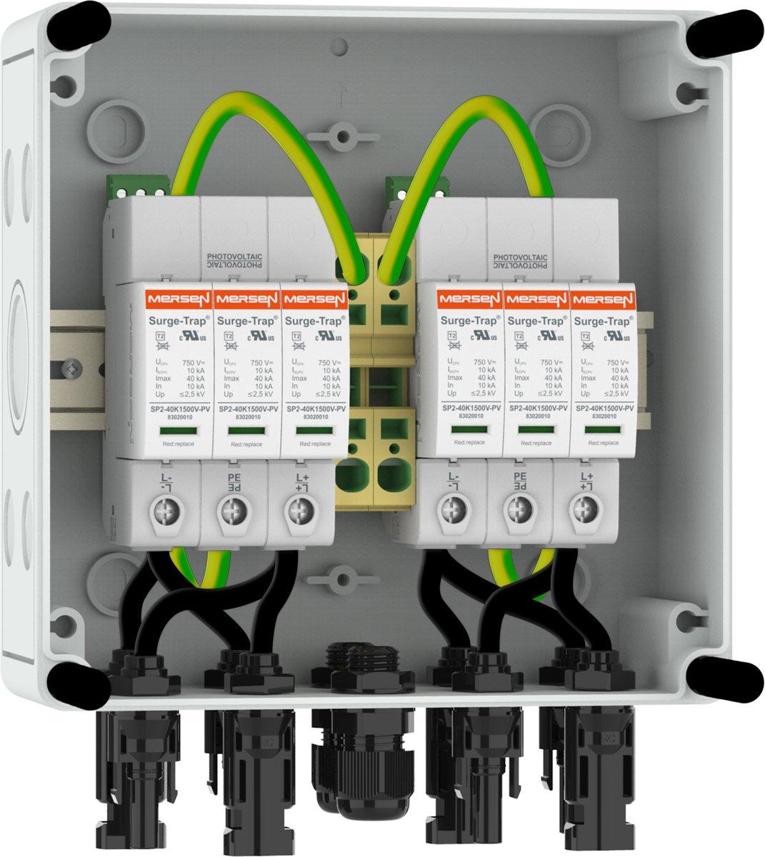 GAK Photovoltaik-Stringbox 2 MPP/1 String 1000VDC Typ 1+2 mit MC4-Stecker