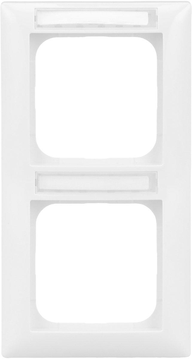 Abdeckrahmen mit Sichtfenster senkrecht 2-fach alpinweiß - Busch-balance SI