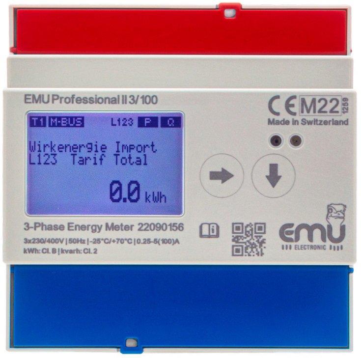 EMU Professional II 3/100 - Direktzähler 100A MID B+D 3x230/400V, 5(100)A