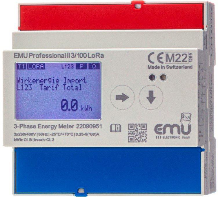 EMU Professional II 3/100 LoRa - Direktzähler 100A MID B+D 3x230/400V - 5(100)A