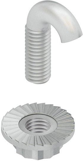 Hakenschraube Gewinde M6 mit verzahnter Flanschmutter Ø 17 mm Stahl