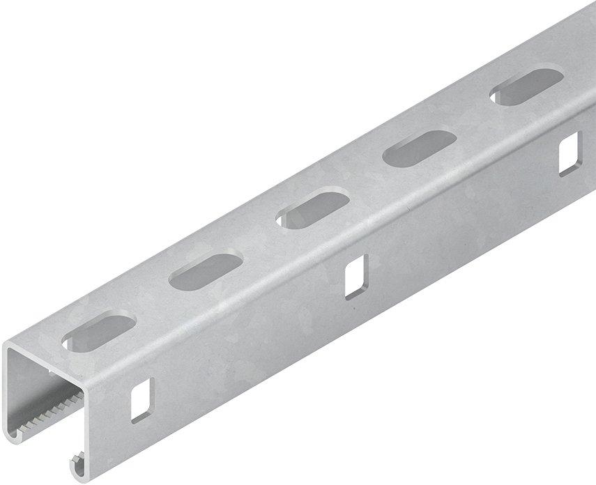 Ankerschiene C-Profil Schlitzweite 22mm 41x41x3000mm gelocht Stahl feuerverzinkt