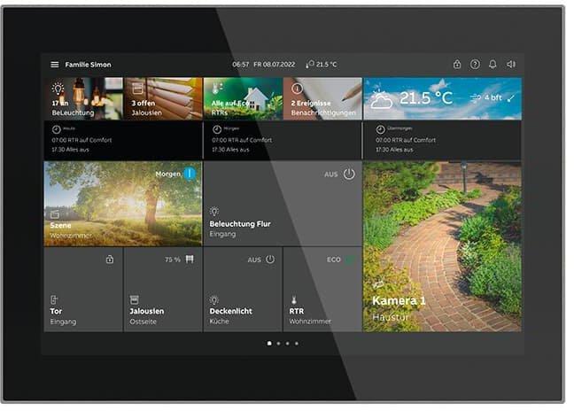 KNX Busch-SmartTouch 10" Wi-Fi Glas schwarz/edelstahl