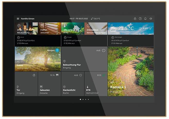 KNX Busch-SmartTouch 10" Wi-Fi Glas schwarz/gold