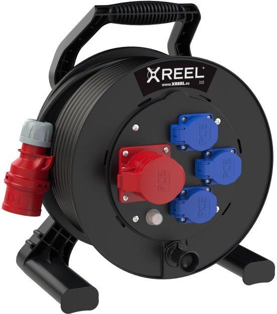 Kabeltrommel XREEL 310 1xCEE 16A 5p 400V,3xSSD 25m 5G2,5 H07RN-F schwarz K2 IP54