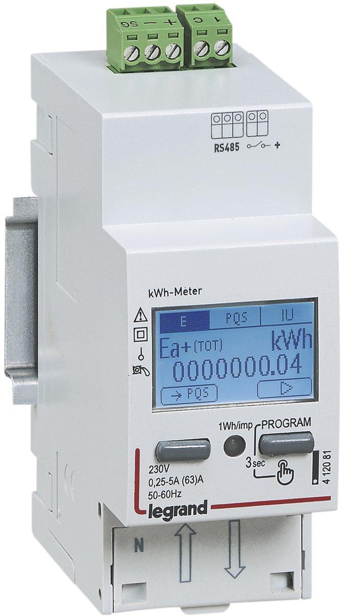 Energiezähler EMDX³, 63 A, 1-phasig, Direktanschluss, RS485, 2TE