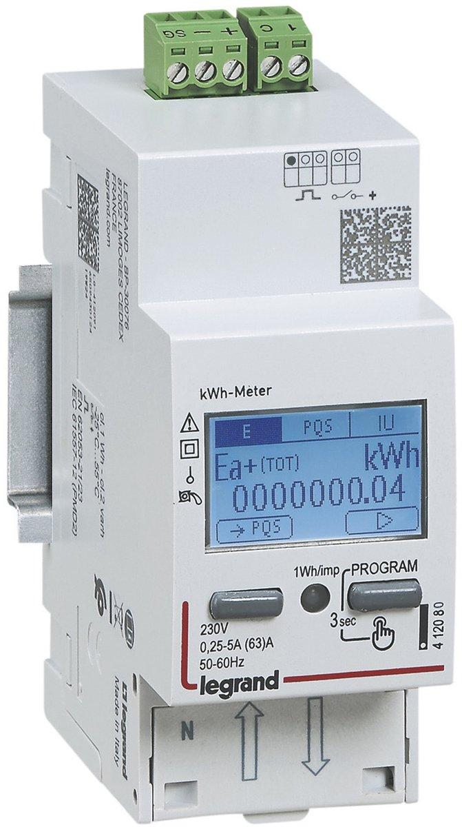 Energiezähler EMDX³, MID, 63 A, 1-phasig, Direktanschluss, Impulsausgang, 2TE