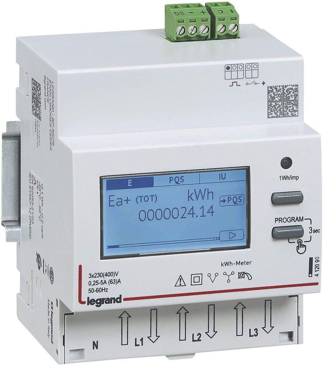Energiezähler EMDX³, MID, 63 A, 3-phasig, Direktanschluss, Impulsausgang, 4TE