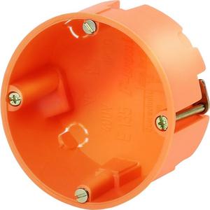 Hohlwand-Gerätedose Tiefe 35 mm mit vormontierten Geräteschrauben orange