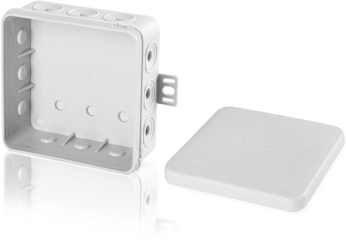 Abzweigdosen 85 x 85 x 40 mm, Grau, bis zu 12 Abschneid-Leitungseinführungen