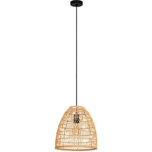Hängeleuchte AYESGARTH E27 1x40W schwarz/Rattan