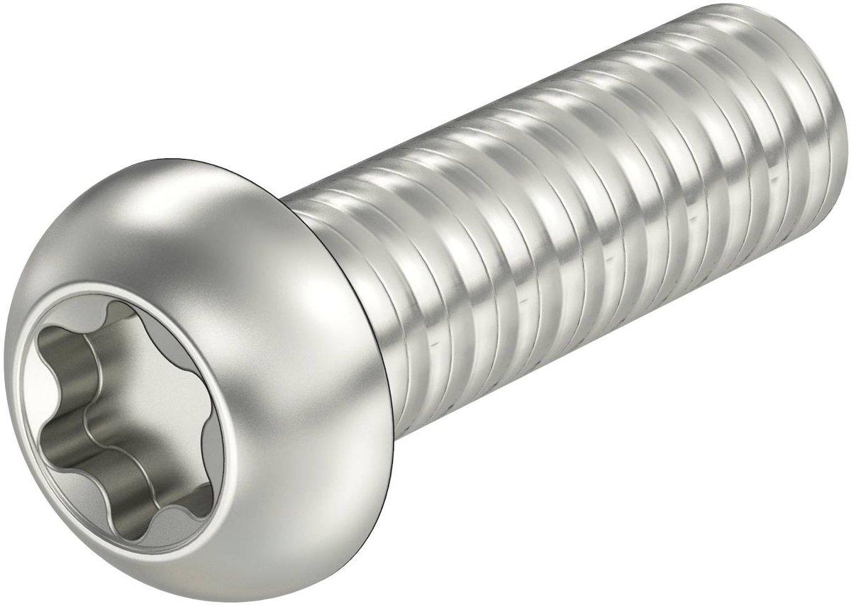 Schraube mit Halbrundkopf abgeflacht ISO7380-1 mit TX30 M6x20mm A2 2B