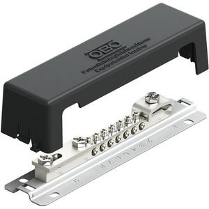 Potentialausgleichsschiene mit Metallfuss für Außen 188mm V2A 1.4301 schwarz