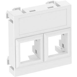Datentechnikträger für 2 Anschlussmodule Typ LE 45x45mm PC reinweiß 9010
