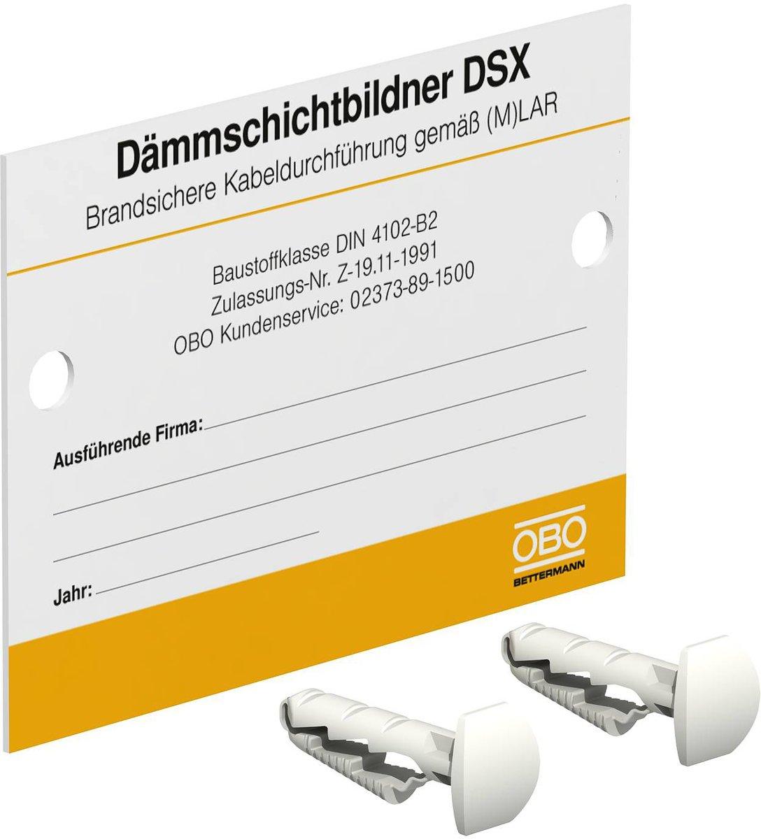 Kennzeichnungsschild für Einzelkabeldurchführungen 100x70mm PVC