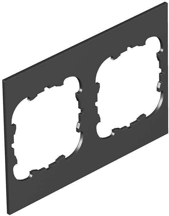 Abdeckplatte 2xEK für T4B 110x77mm PVC graphitschwarz 9011