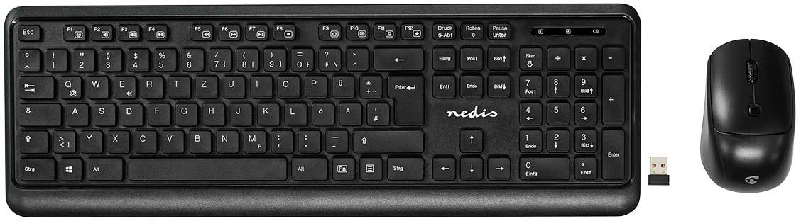 Maus und Tastatur Set Kabellos 800 - 1600dpi 1x AA und 1x AAA schwarz