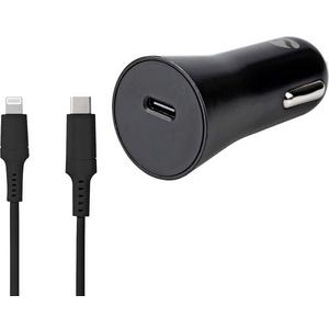 KFZ Ladegerät USB C mit Lightning Kabel 1m 3A 20W automatische Spannungswahl