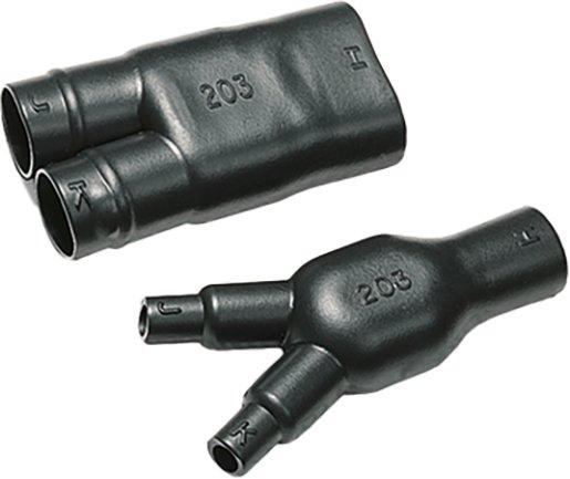 Warmschrumpfteil für 2-adrige Kabel und Leitungen 206-1-GW24-PO-X-BK