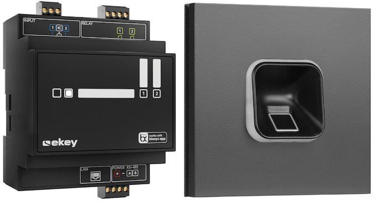 ekey sLine Fingerprintset in Schwarz für Siedle Vario Anthrazitgrau