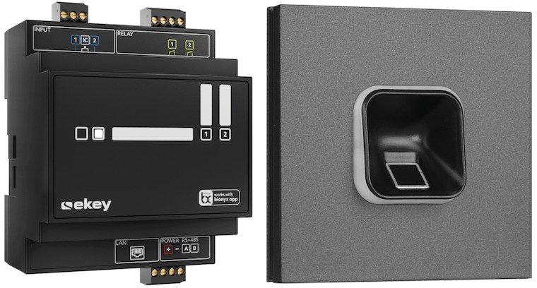 ekey sLine Fingerprintset in Schwarz für Siedle Vario Dunkelgrau-Glimmer