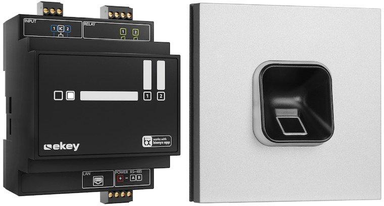 ekey sLine Fingerprintset in Schwarz für Siedle Vario Silber-Metallic