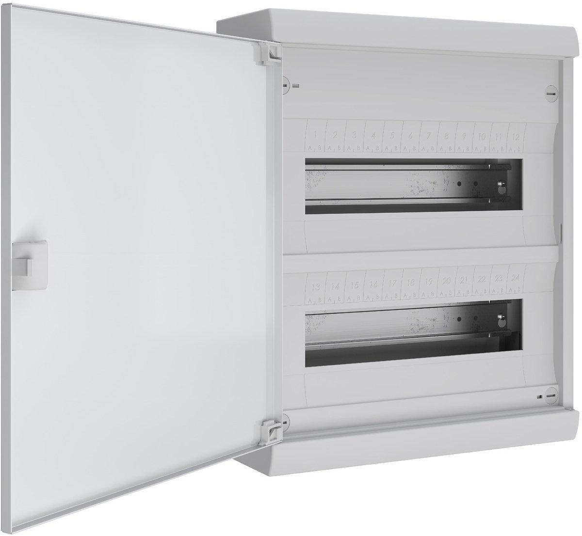 Kleinverteiler Resi9 KV Aufputz 2x12 Module 1 PE-Erdungsklemme Volltür
