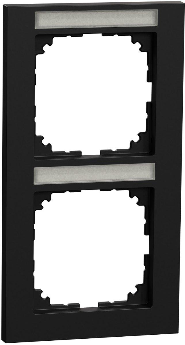 M-Pure Rahmen 2-fach Beschriftungsträger senkrechte Montage sw matt - recycelt