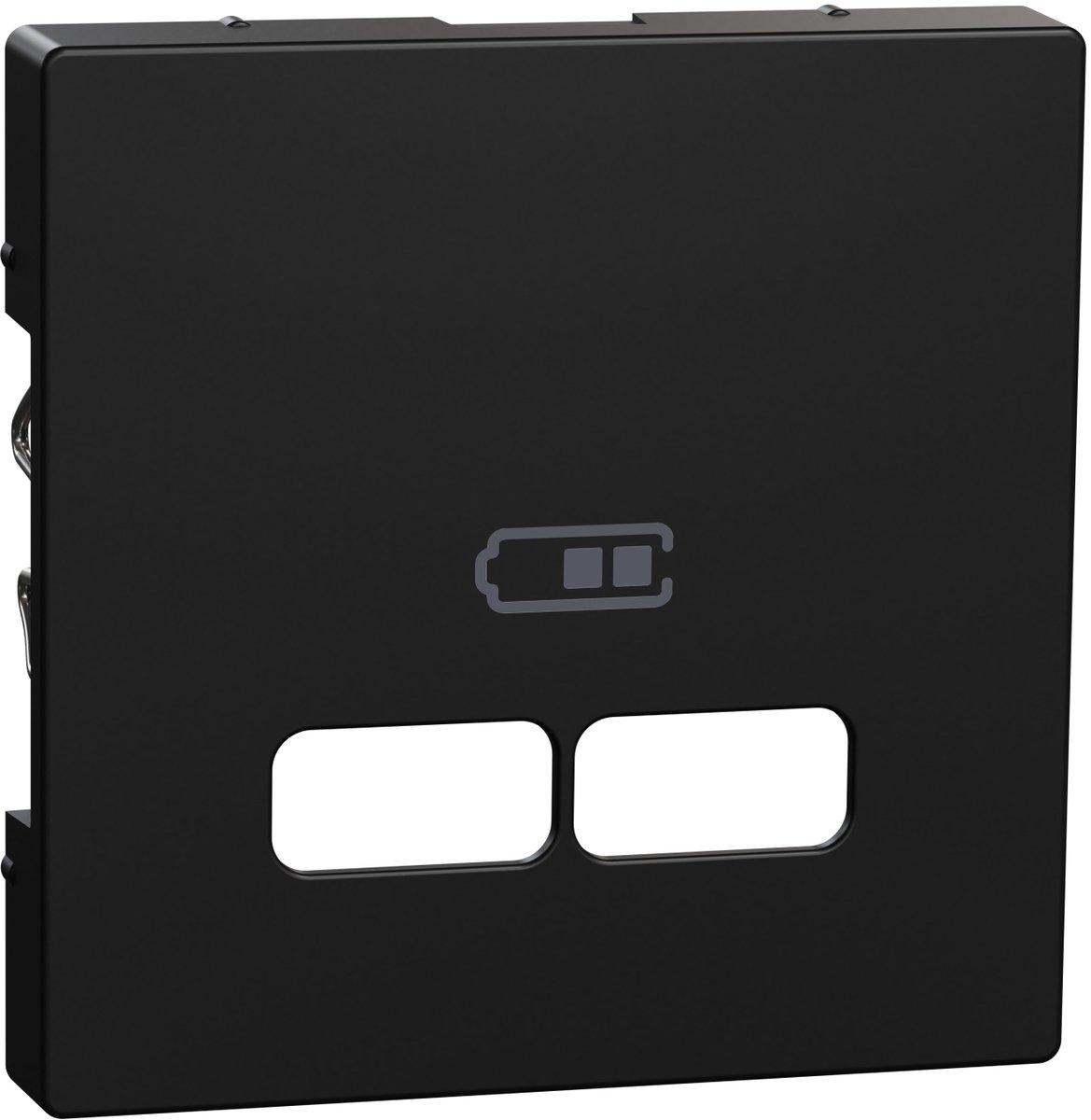 Zentralplatte für USB Ladestation-Einsatz schwarz matt - Thermoplast recycelt
