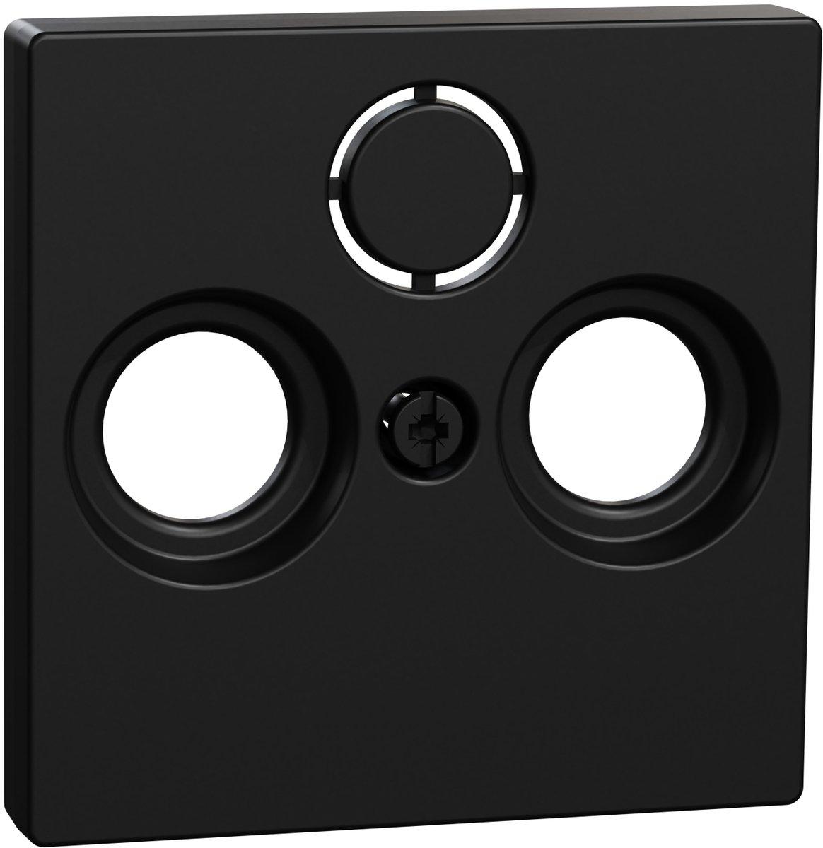 Zentralplatte für Antennensteckdosen schwarz matt - Thermoplast recycelt