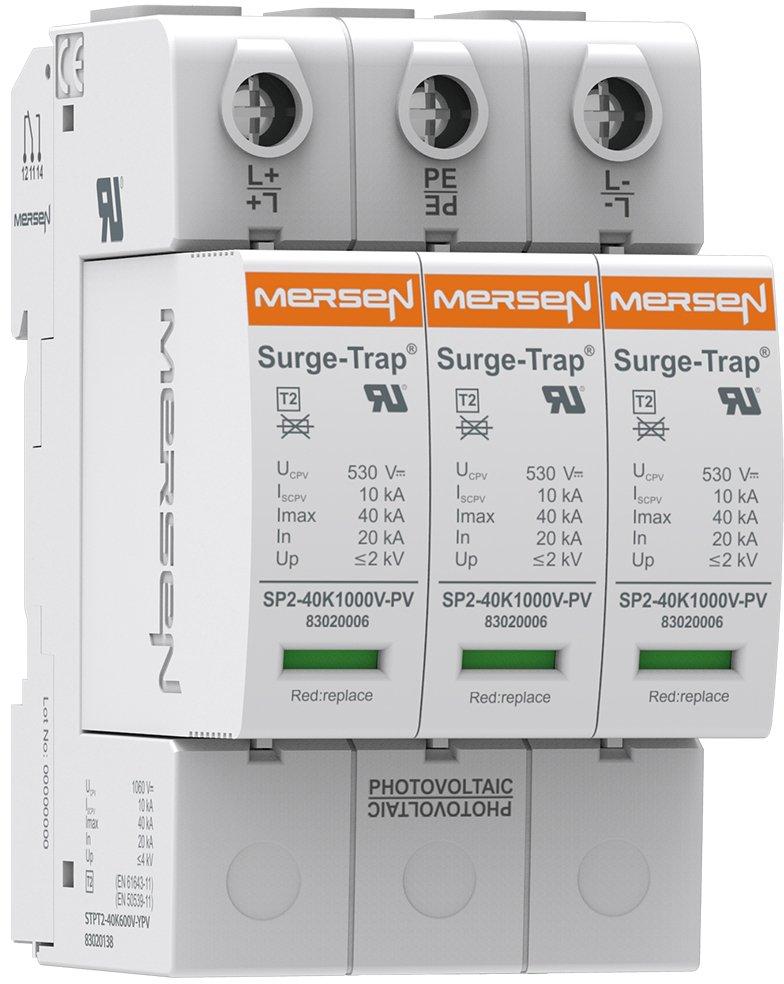 PV-Überspannungsableiter Typ 2 40kA 1000VDC 1+ 1- 3-polig 3TE steckbar