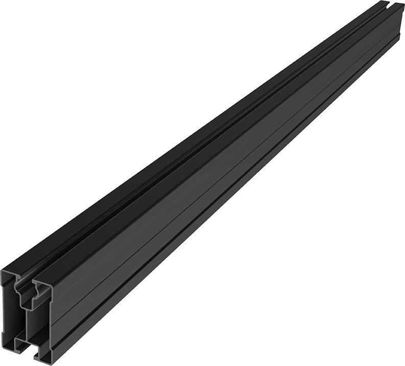 Modultragschiene 60x40 mm - 4,75 m schwarz eloxiert
