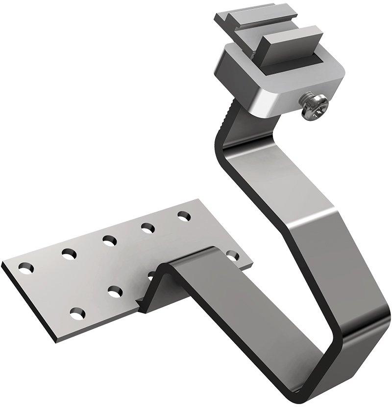 Edelstahl-Dachhaken Höhe 45 mm inkl. Klemmkombination horizontal