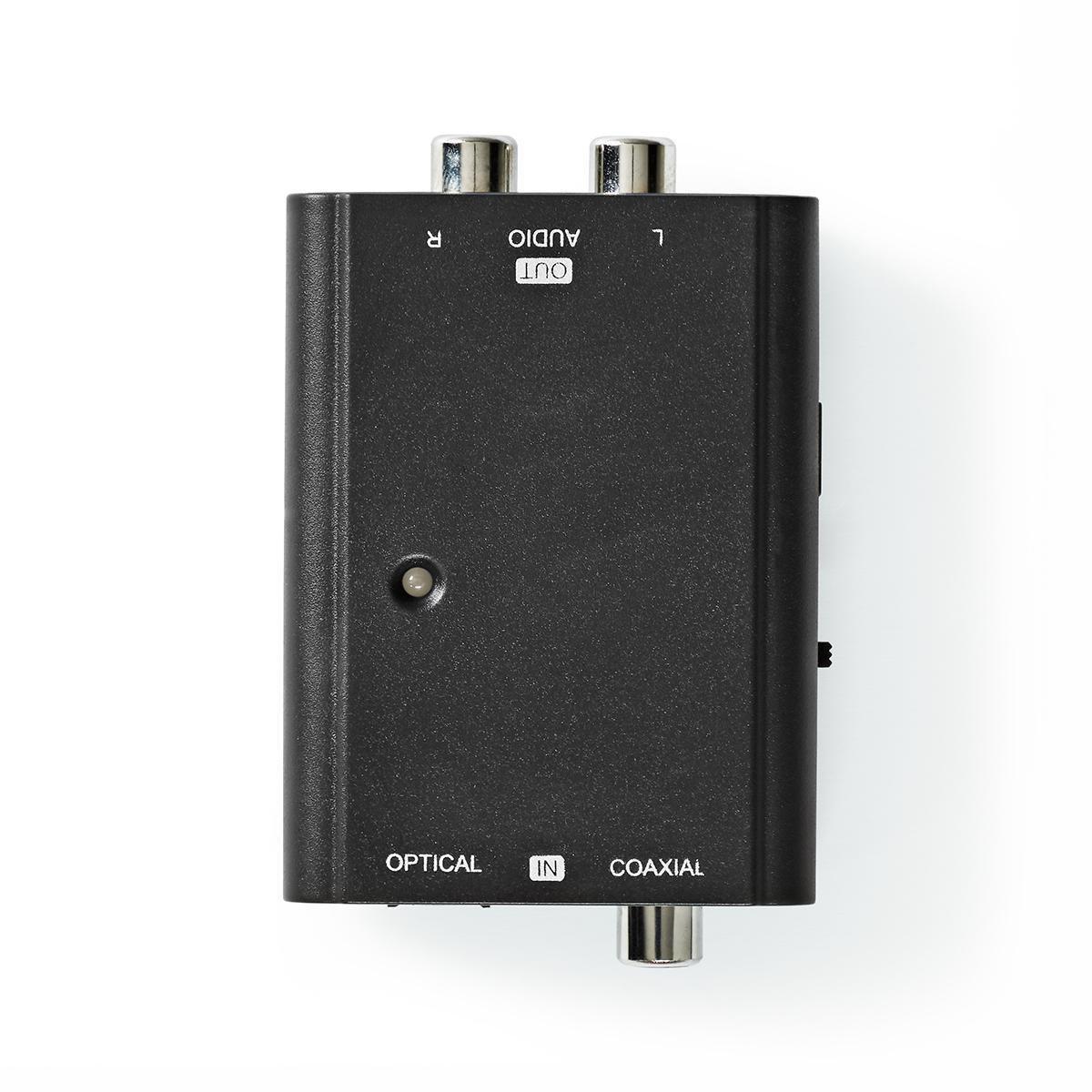 Audio Konverter Eingang RCA - Toslink Buchse Ausgang 2x Cinch Buchse schwarz