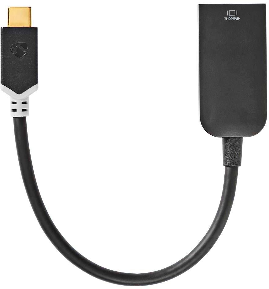 USB-C Adapter HDMI Buchse 4K@60Hz 0,2 m rund vergoldet anthrazit