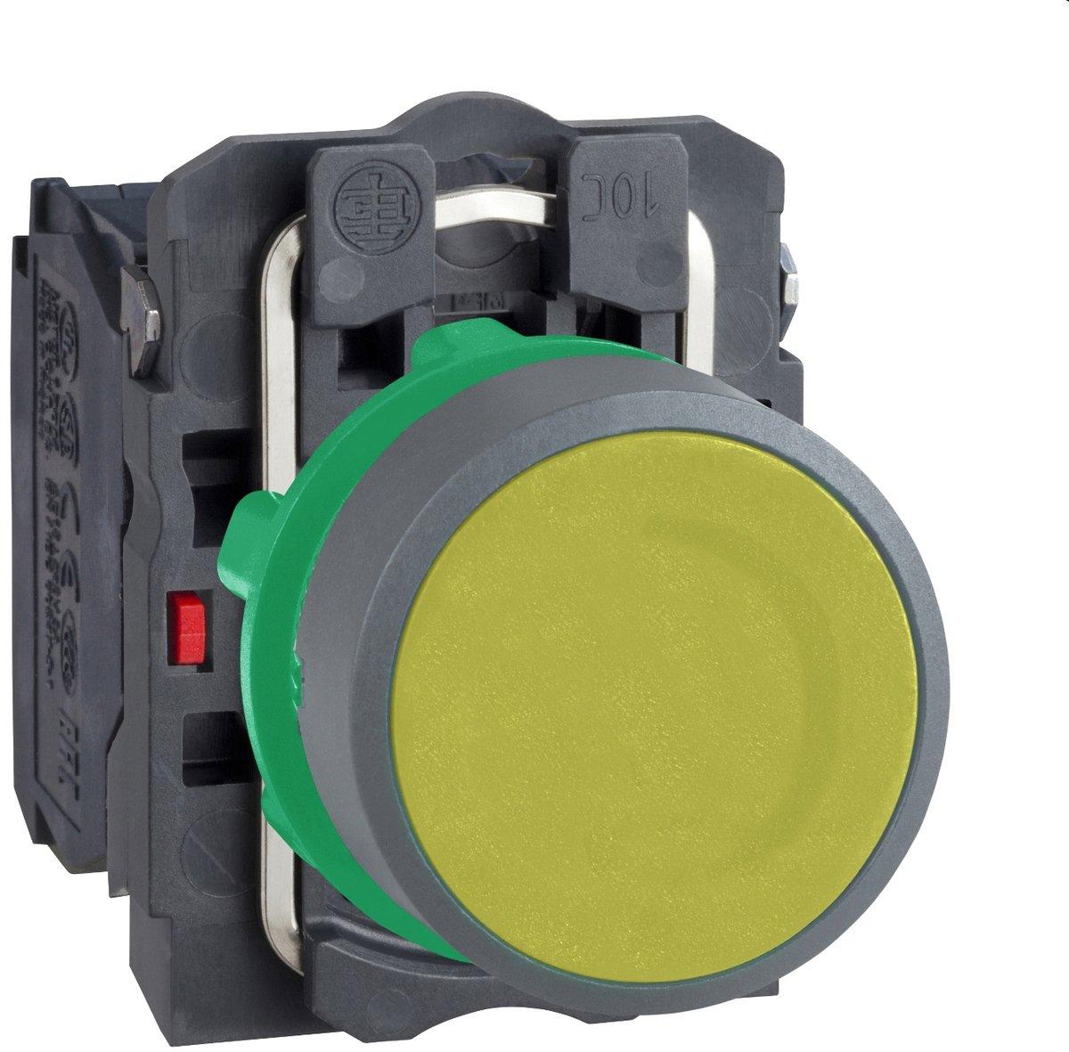 Drucktaster Harmony XB5 Kunststoff hellgrau gelb unbeschriftet 22mm 1S+1Ö