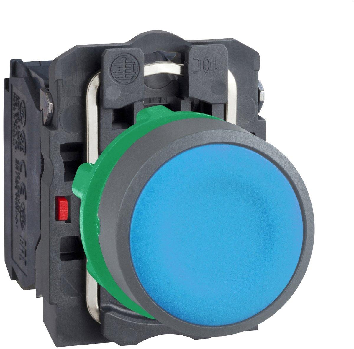 Drucktaster Harmony XB5 Kunststoff hellgrau blau unbeschriftet 22mm 1S+1Ö