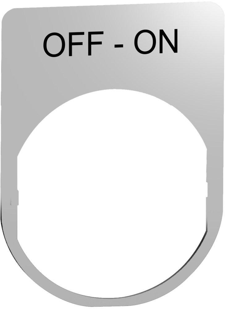 Schildträger 30x40mm mit Beschriftung OFF-ON für Harmony 22mm aus Metall