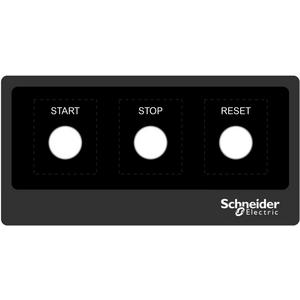 Beschriftungsfeld 200x100mm, zum Aufkleben, mit Beschriftung START STOP RESET