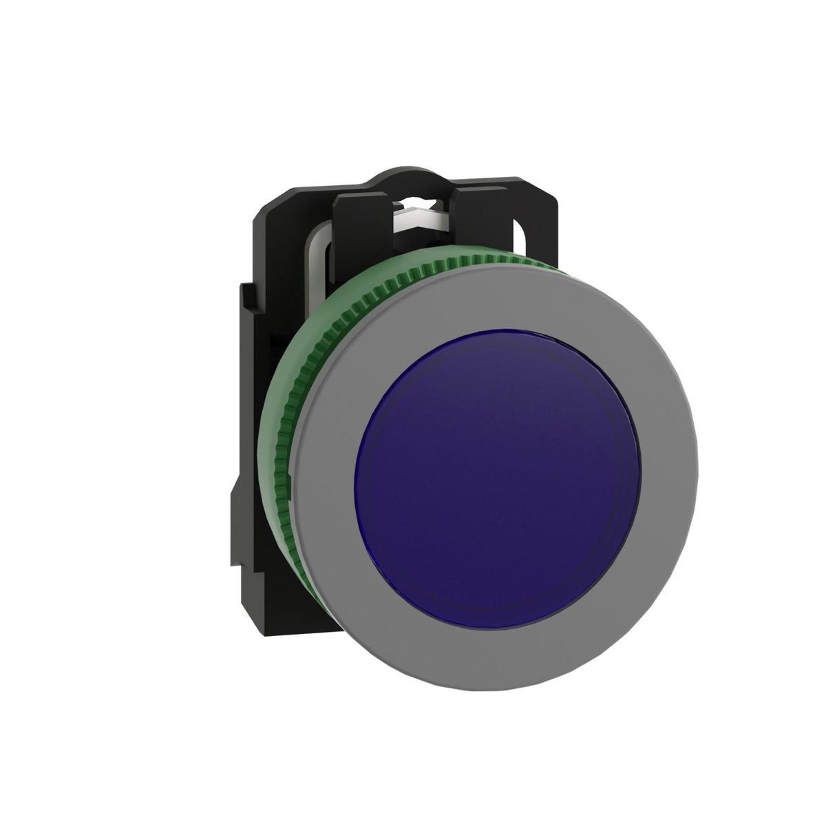 Leuchtmelder Harmony XB5F antimikrobiell blau 30mm LED glatte Kalotte 230-240V