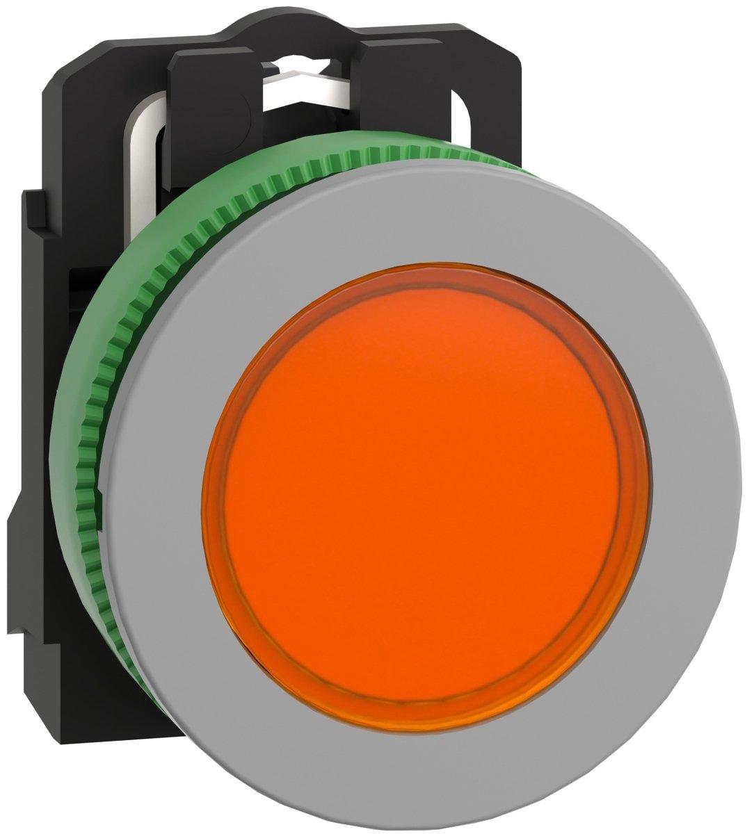 Leuchtmelder Harmony XB5F antimikrobiell hellgrau orange 30mm LED glatte Kalotte