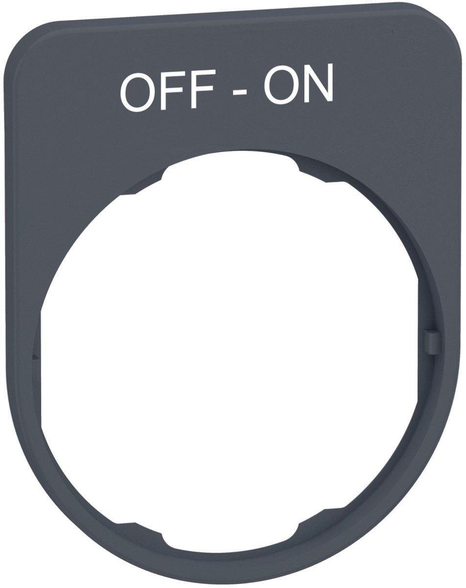 Schildträger 40x50mm mit Beschriftung OFF-ON für Harmony 30mm in grau