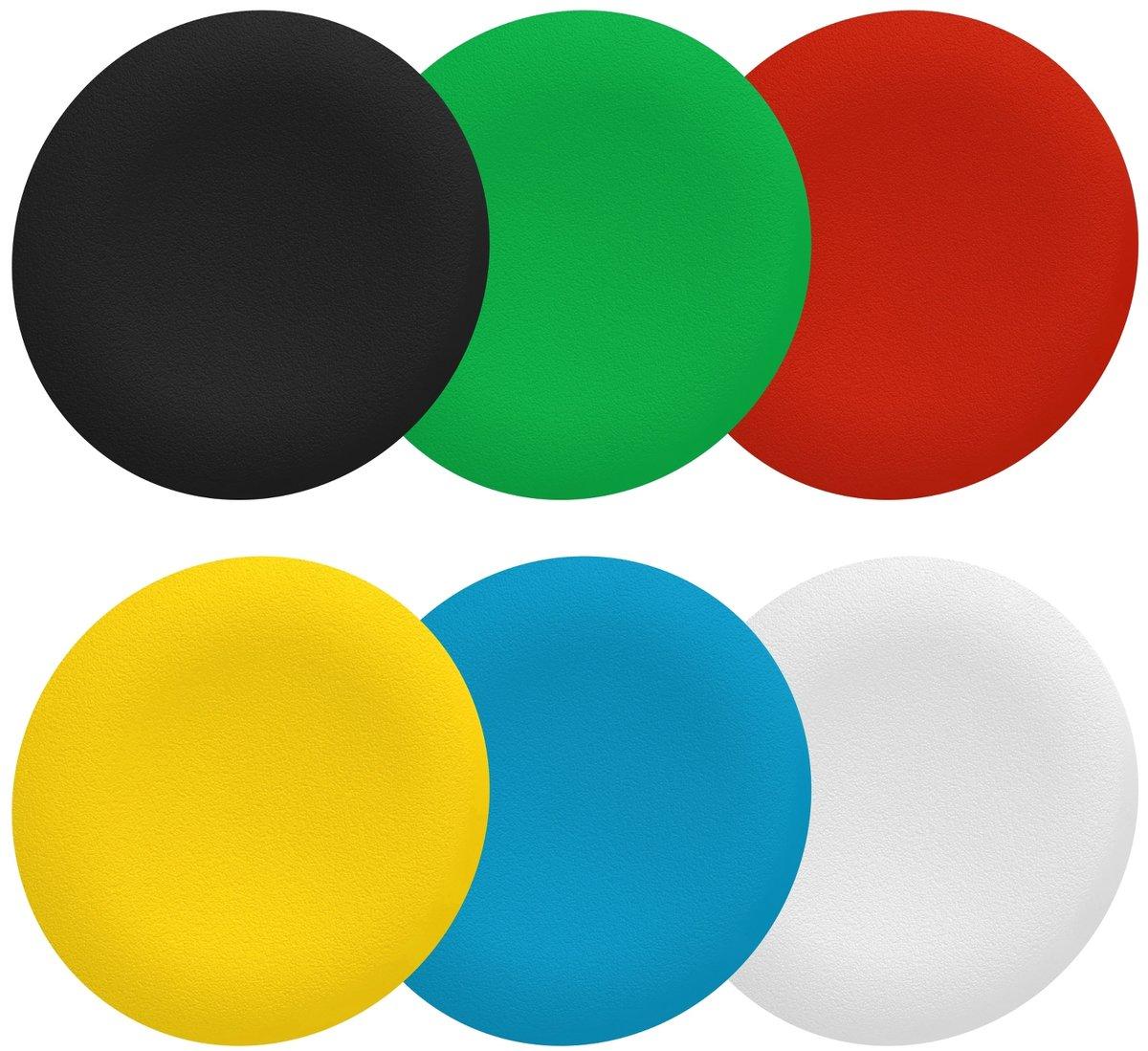 Set Tastenschilder für Frontelement flacher Einbau Ø 30mm 6 Farben