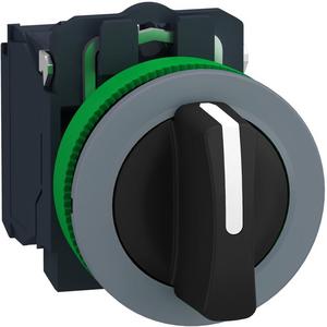 Wahlschalter Harmony XB5F hellgrau 3 Stellungen 30mm links rechts tastend 2S