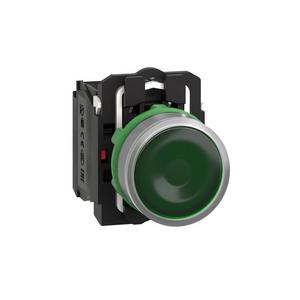 Leuchtdrucktaste Harmony XB5 hellgrau grün 22mm LED glatt Kalotte 1S+1Ö 110-120V