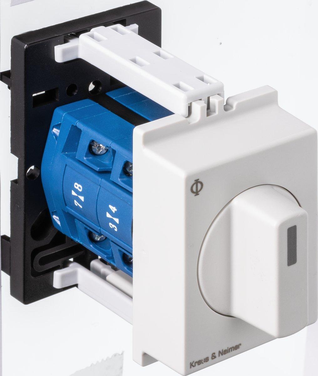 Umschalter mit 0 galvanisch getrennt Rückz. 1-polig 45-Schnappbefestigung.